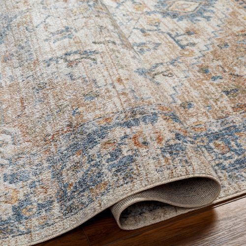 Tapis Vintage Lavable En Machine Marron/bleu 200x275 Cm River