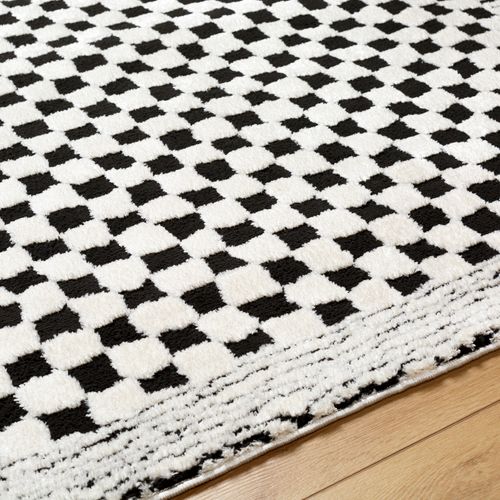 Tapis Moderne à Motif Damier Noir 200x275 Cm Ekta