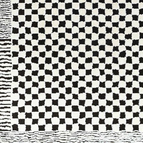 Tapis Moderne à Motif Damier Noir 200x275 Cm Ekta