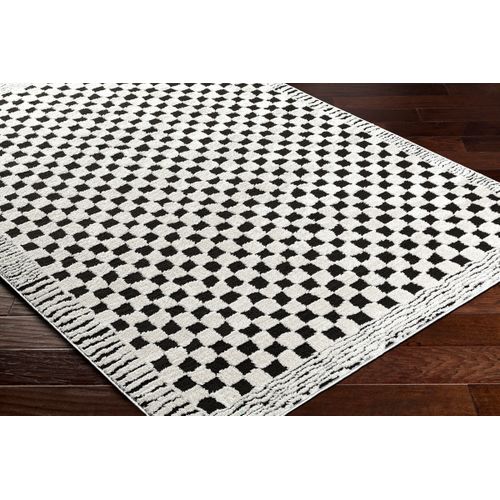 Tapis Moderne à Motif Damier Noir 200x275 Cm Ekta
