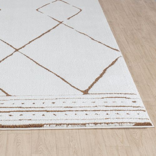 Tapis Berbère Ethnique Ivoire/terracotta 200x275 Cm Hannah