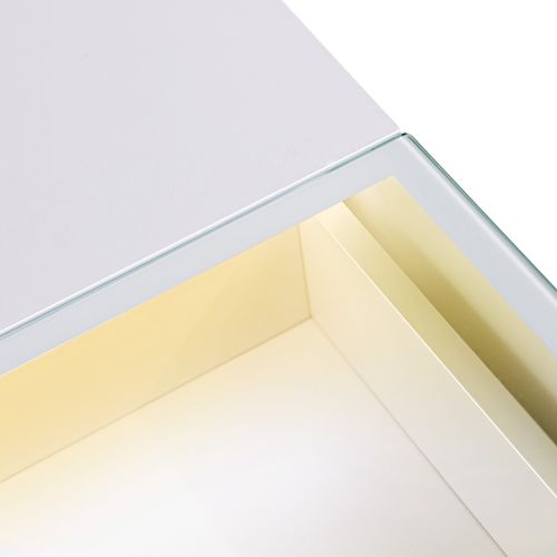 Coiffeuse avec Miroir à Éclairage LED Dimmable Blanc 100cm 2 Tiroirs Miroir 58x 46 cm