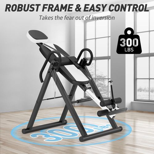 Banc De Musculation Inversé Pliable Table D'inversion Musculation Pu Et Métal 112.5x68.5x159cm Bleu