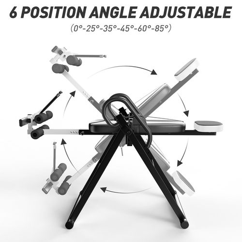 Banc De Musculation Inversé Pliable Table D'inversion Musculation Pu Et Métal 112.5x68.5x159cm Bleu