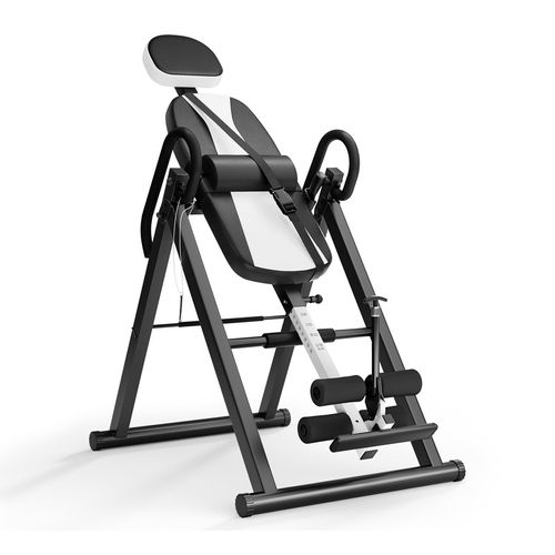 Banc De Musculation Inversé Pliable Table D'inversion Musculation Pu Et Métal 112.5x68.5x159cm Bleu