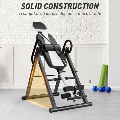 Banc De Musculation Inversé Pliable Table D'inversion Musculation Pu Et Métal 112.5x68.5x159cm Bleu