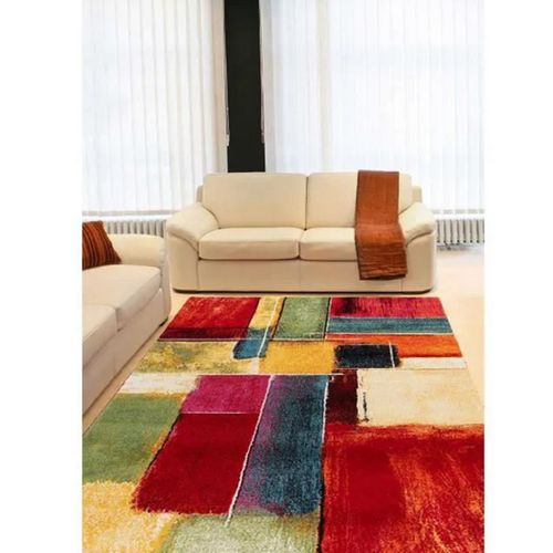 Tapis De Salon Spate En Polypropylène - Multicolore - 133x190 Cm