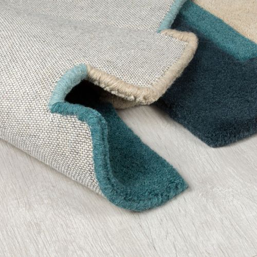 Tapis Arty En Laine - Bleu Turquoise - 120x170 Cm