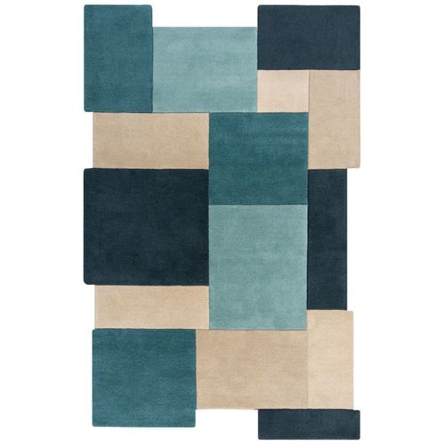 Tapis Arty En Laine - Bleu Turquoise - 120x170 Cm