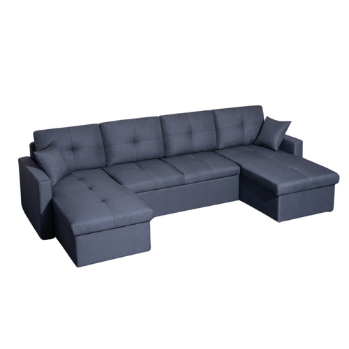 Canapé Panoramique Convertible Gris Romy