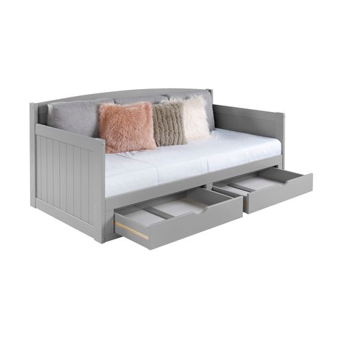 Lit gigogne 90/180 x190 cm STORM gris clair