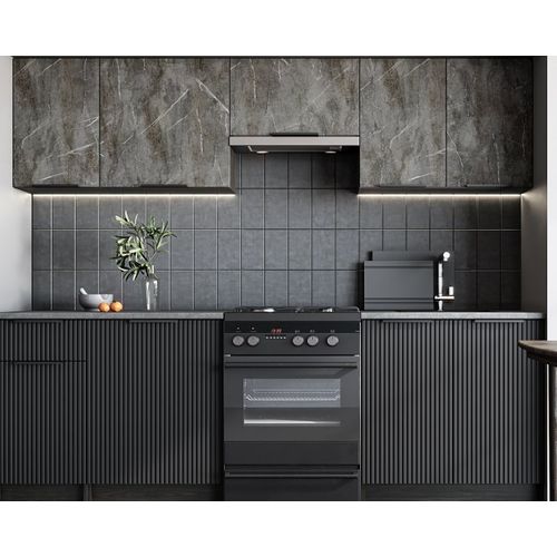 Cuisine 240 Cm Aspect Marbre Et Gris Bérangère