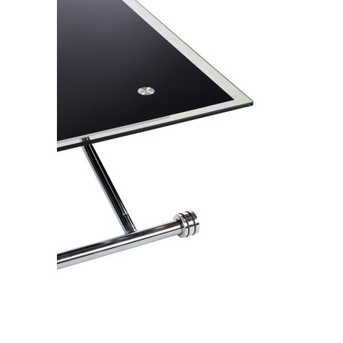 Table basse relevable UP & DOWN Verre et Chrome vue détaillée