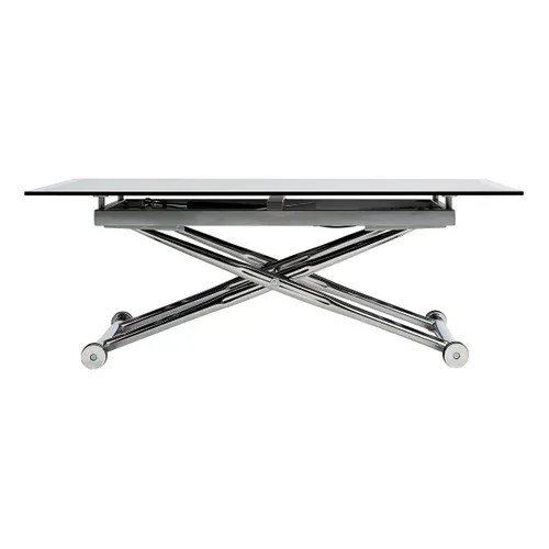 Table basse relevable UP & DOWN Verre et Chrome