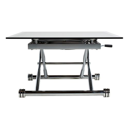 Table basse relevable UP & DOWN Verre et Chrome