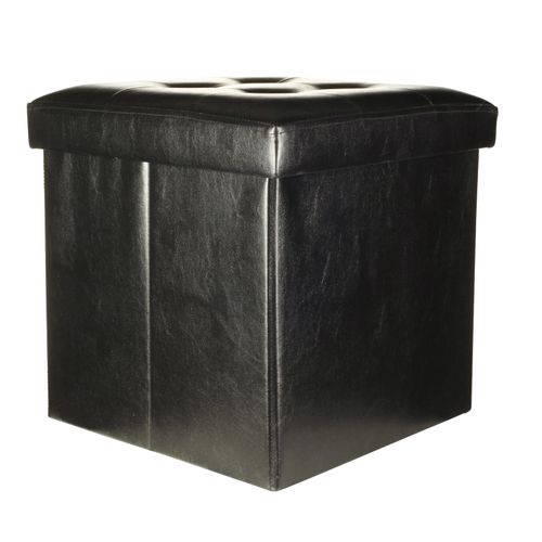 Pouf L. 38 - l. 38 - H. 38 cm POUF PLIABLE Noir