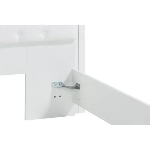 Lit 140x190 cm ALASKA blanc vue accessoires