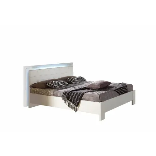Lit 140x190 cm ALASKA blanc vue de profil