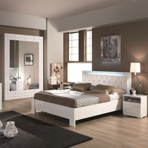 Armoire 4 portes L.180 cm ALASKA blanc vue d'ambiance 1