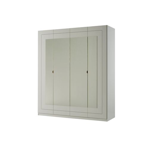 Armoire 4 portes L.180 cm ALASKA blanc vue de profil