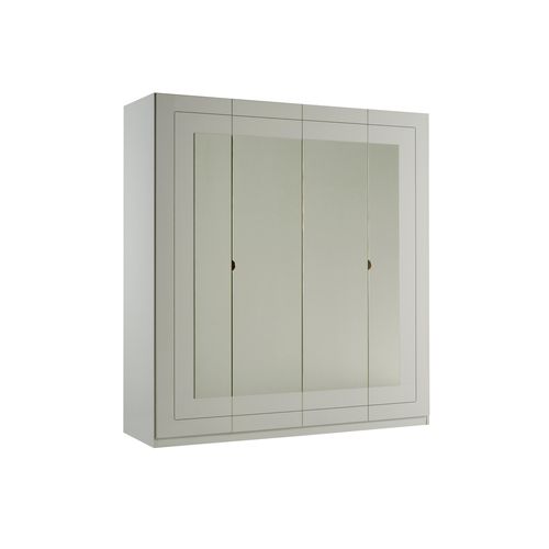 Armoire 4 portes L.180 cm ALASKA blanc vue 3/4