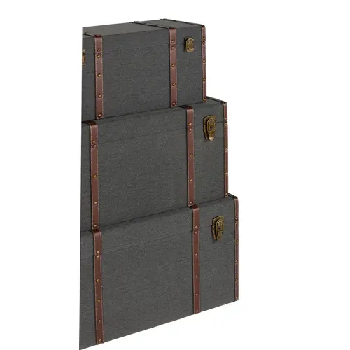 Set 3 malles BUFFALO Gris vue détaillée