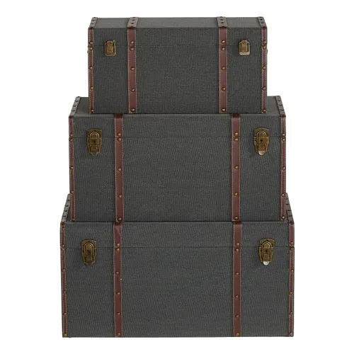 Set 3 malles BUFFALO Gris vue de face