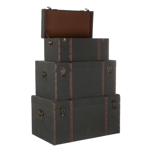 Set 3 malles BUFFALO Gris vue de profil