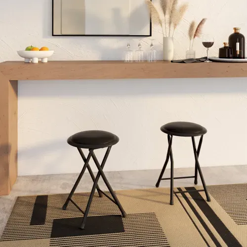 Tabouret pliant JONATHAN Noir vue d'ambiance 1