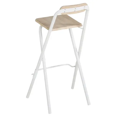 Chaise de bar pliante LINO Naturel vue de derrière