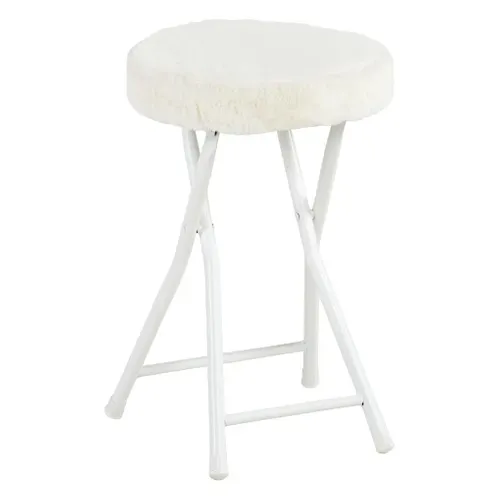 Tabouret pliant SIBERIE Blanc vue 3/4