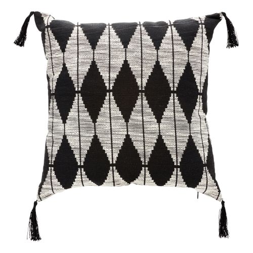 Coussin 40x40 cm BOHEMIA Noir / Blanc vue de face