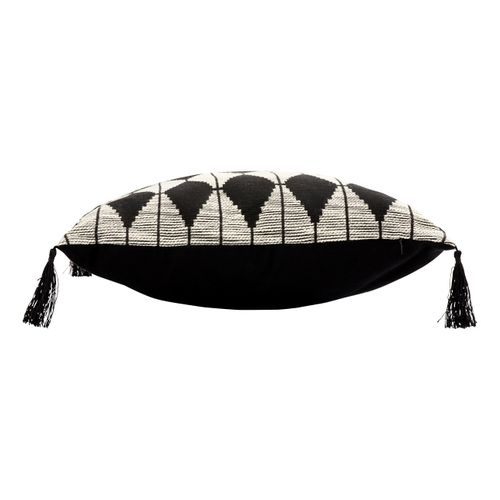 Coussin 40x40 cm BOHEMIA Noir / Blanc vue de profil