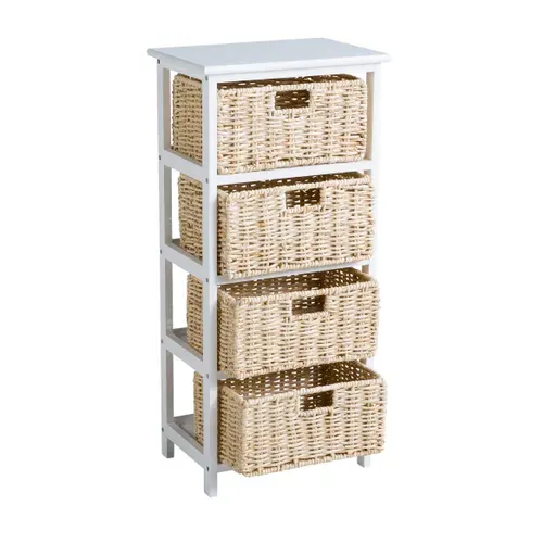 Meuble d'appoint 4 tiroirs NATURA Blanc