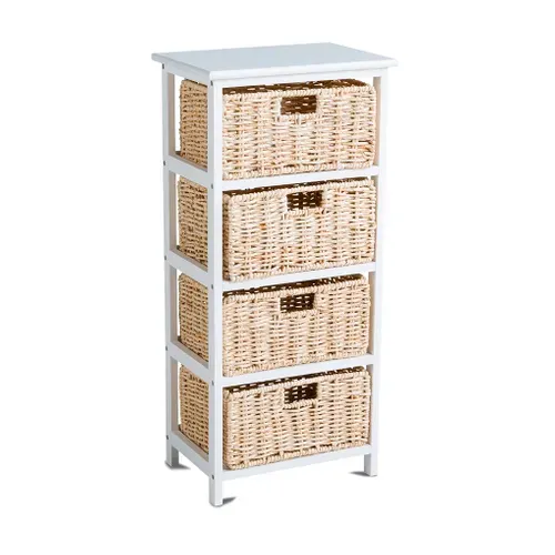 Meuble d'appoint 4 tiroirs NATURA Blanc