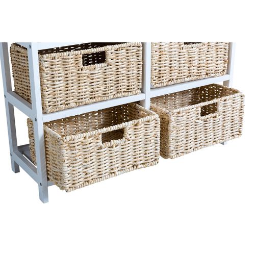 Meuble d'appoint 6 tiroirs NATURA KD 2 Blanc vue accessoires