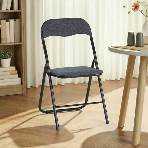 Chaise pliante TWEED Noir vue d'ambiance 1