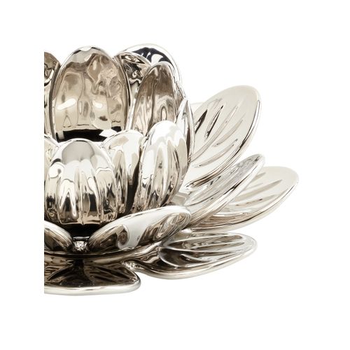 Photophore ø 19,5 cm LOTUS Argenté vue détaillée