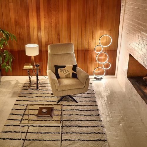 Lampe de sol H. 115 cm CIRCLE LOOPING Noir