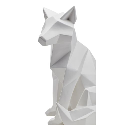 Statue origami H51 cm RENARD Blanc