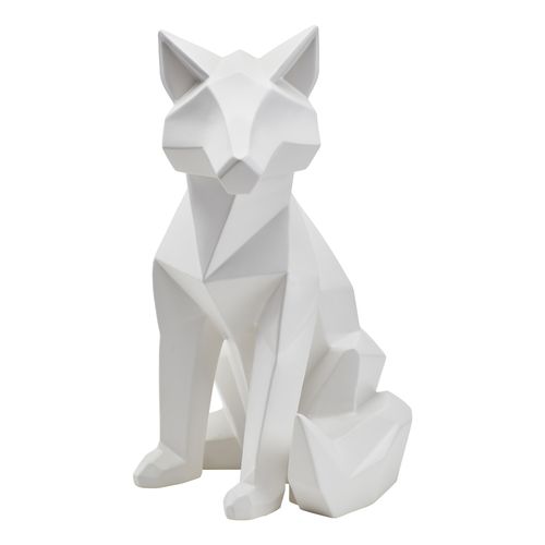 Statue origami H51 cm RENARD Blanc