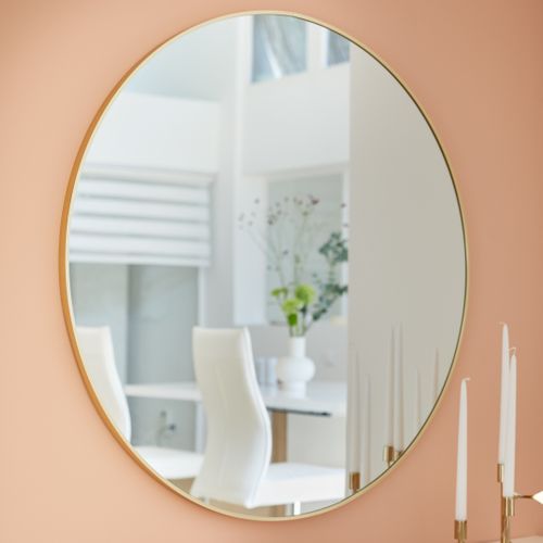 Miroir rond alu Ø 100 cm CIRCLE Doré