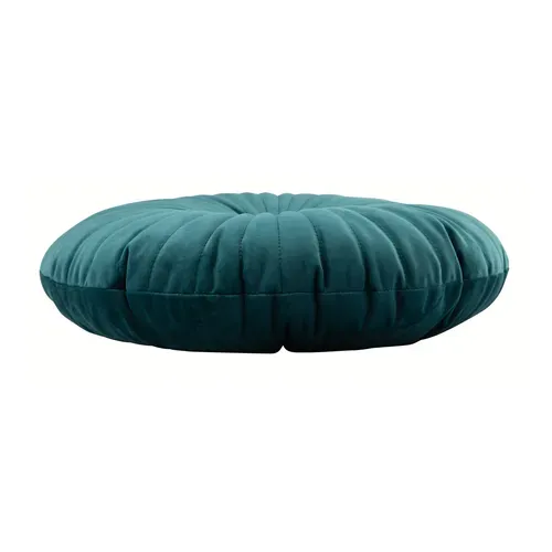 Coussin ø 40 cm TEDDY Bleu canard vue de profil