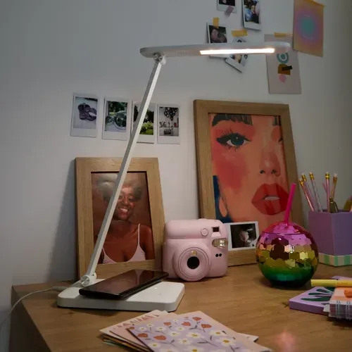 Lampe de bureau LED H. 45 cm LOIS Blanc mat vue d'ambiance 1