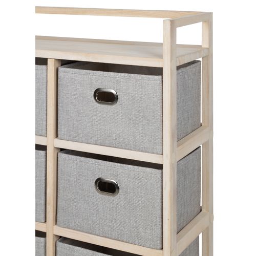 Commode 6 tiroirs LANA naturel/gris