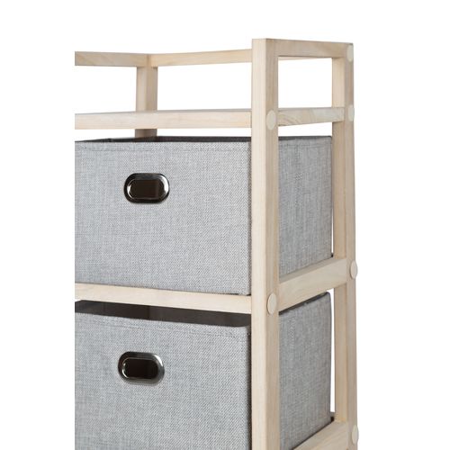 Tour 4 tiroirs LANA naturel/gris