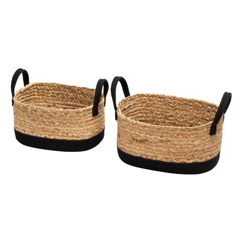 Paniers set de 2 JORIS natuel/noir vue de profil