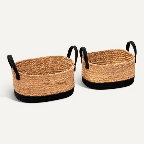 Paniers set de 2 JORIS natuel/noir vue 3/4