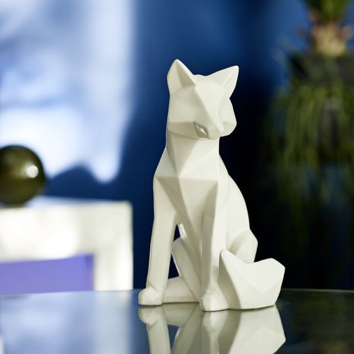 Statue H.25 cm RENARD ORIGAMI Blanc