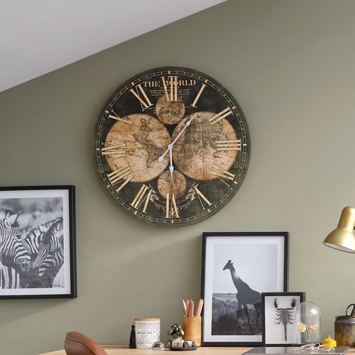 Horloge D.60 cm MAP Noir / Doré vue d'ambiance 1